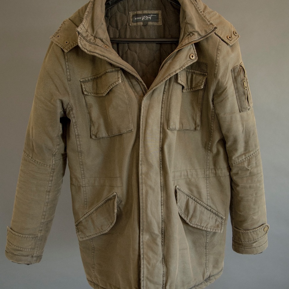 Black Rivet Men's Coat Beige Tan Warm L 100 Cotton